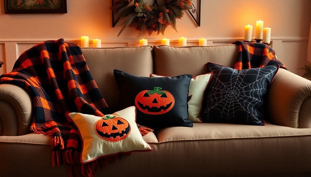 halloween pillow and throw decor