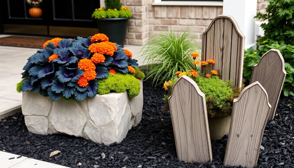 halloween porch planter combos