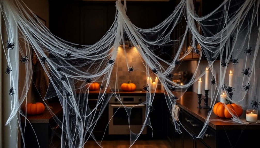 haunted kitchen cobweb decor