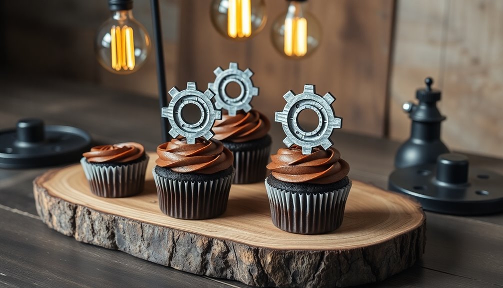 industrial cupcake topper statement