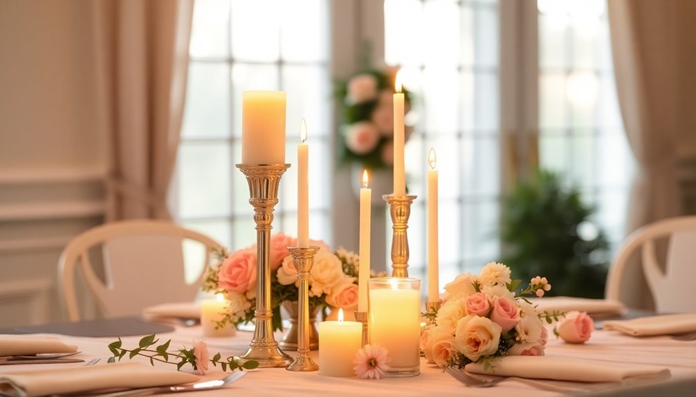 layer candles for ambiance
