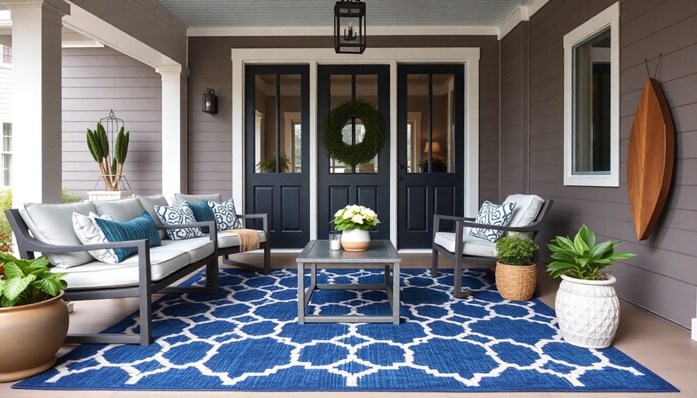 layered rugs for porches
