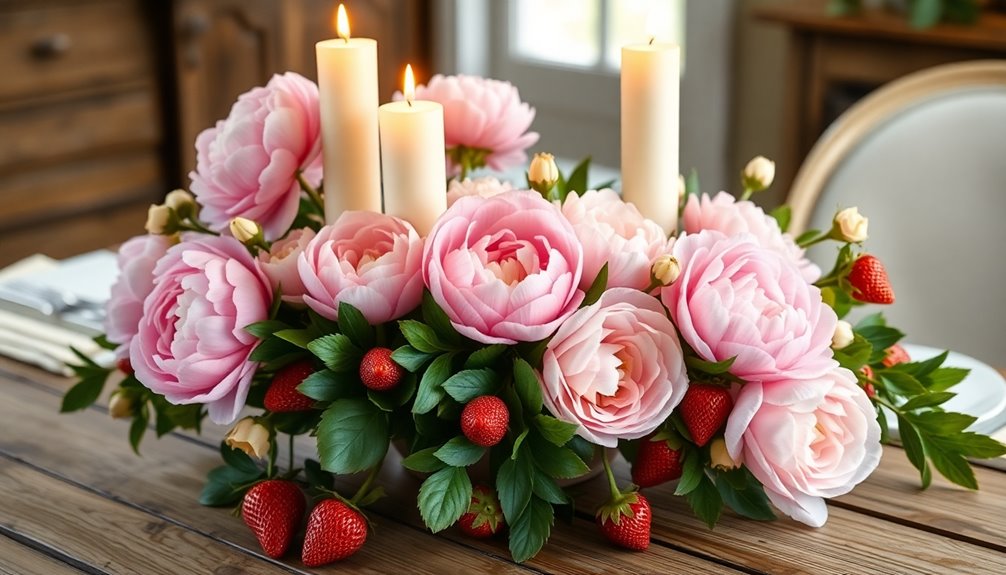 mix flowers food candles