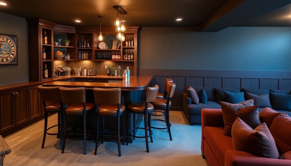 optimal basement bar seating