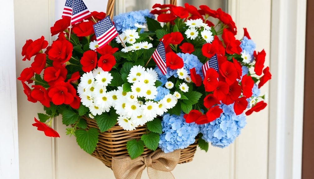 patriotic door basket decor