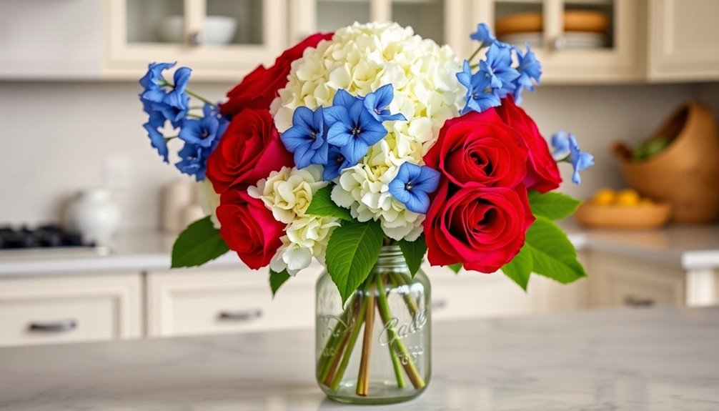patriotic floral kitchen decor
