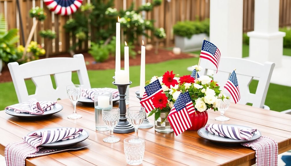 patriotic table setting accents