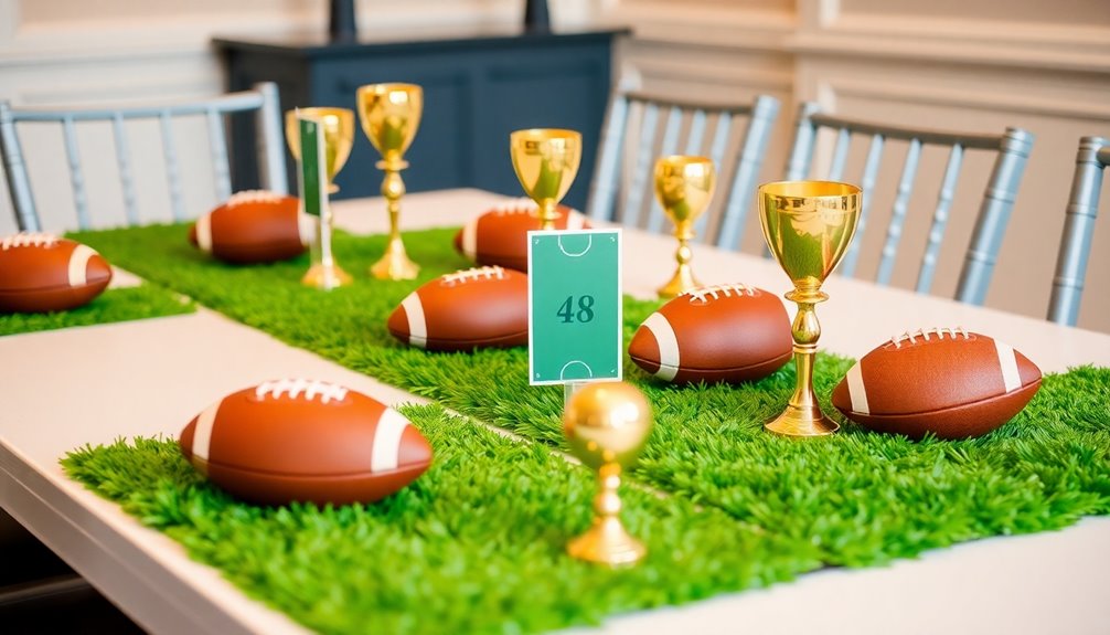personalized football party decor