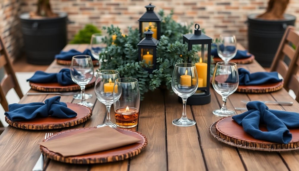 personalized masculine table decor
