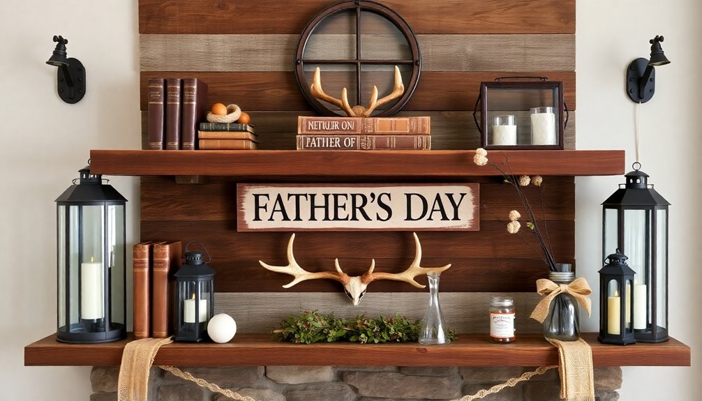 personalized rustic mantel decor