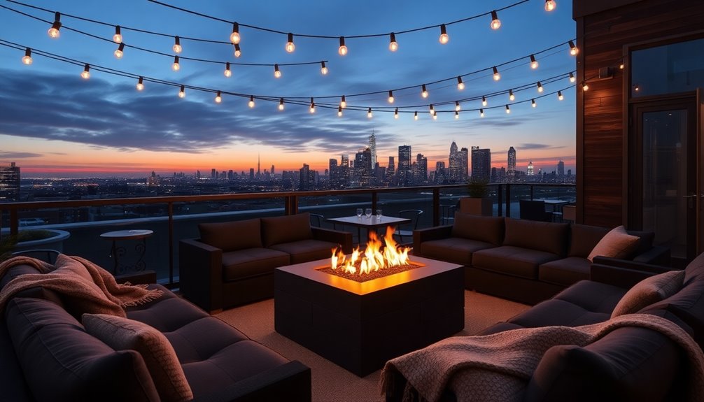rooftop fire pit seating ideas