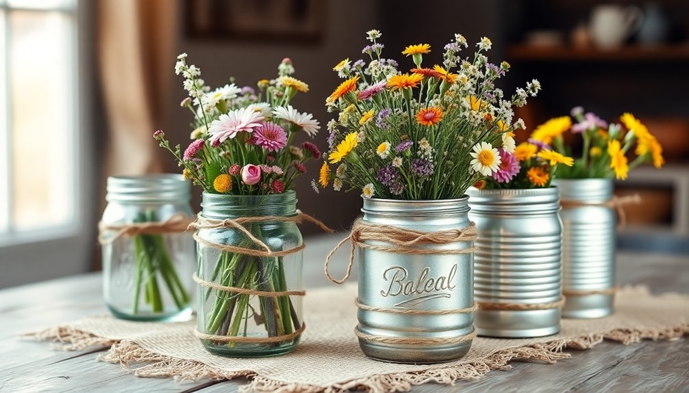 rustic centerpieces with mason jars