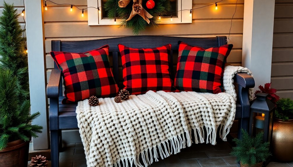 seasonal porch pillow accents