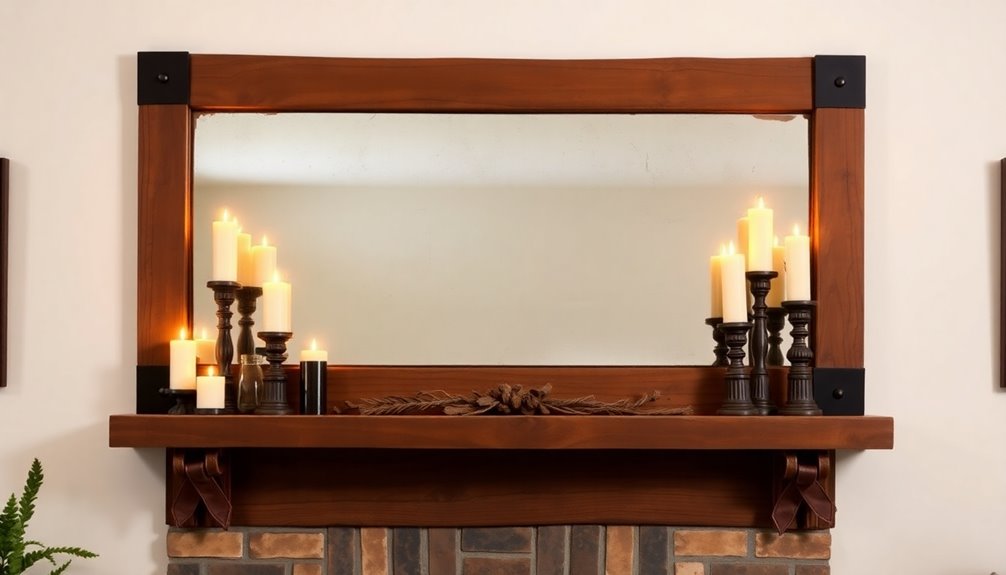 sophisticated mirror and candle arrangement