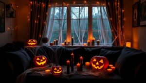spooky halloween living room decor