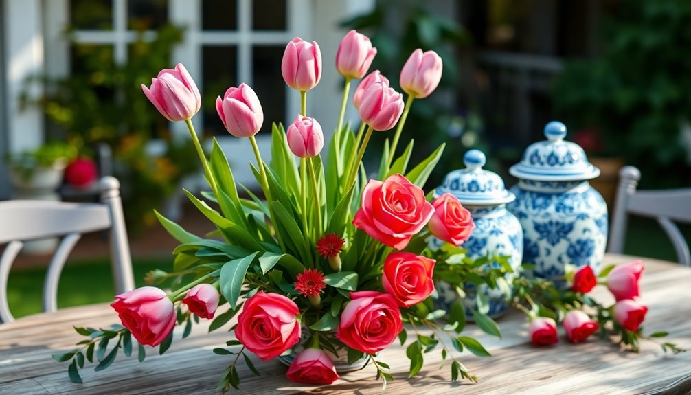 stunning tulip rose arrangements
