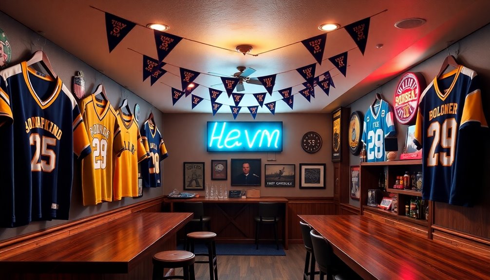 team themed personalized basement bar