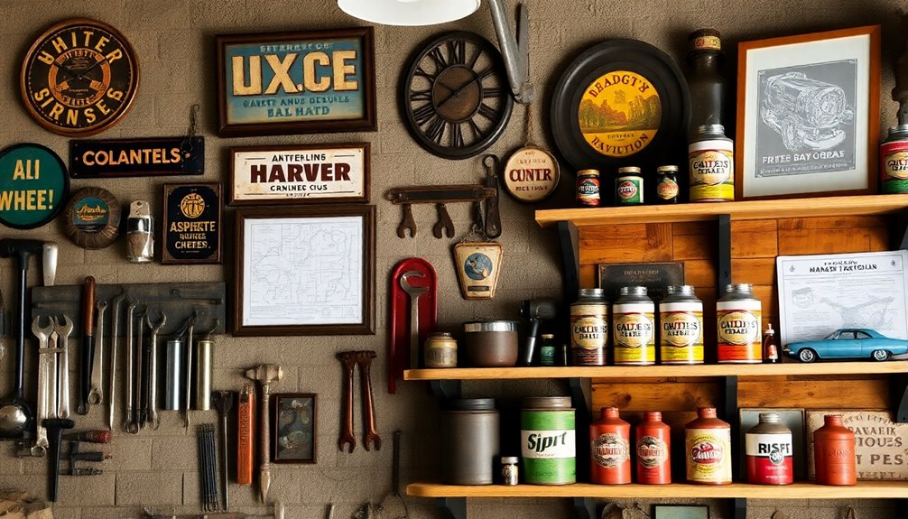 themed garage wall identity