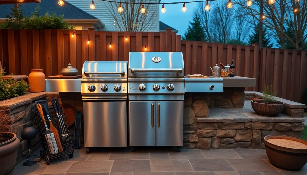 thoughtful backyard grill setup