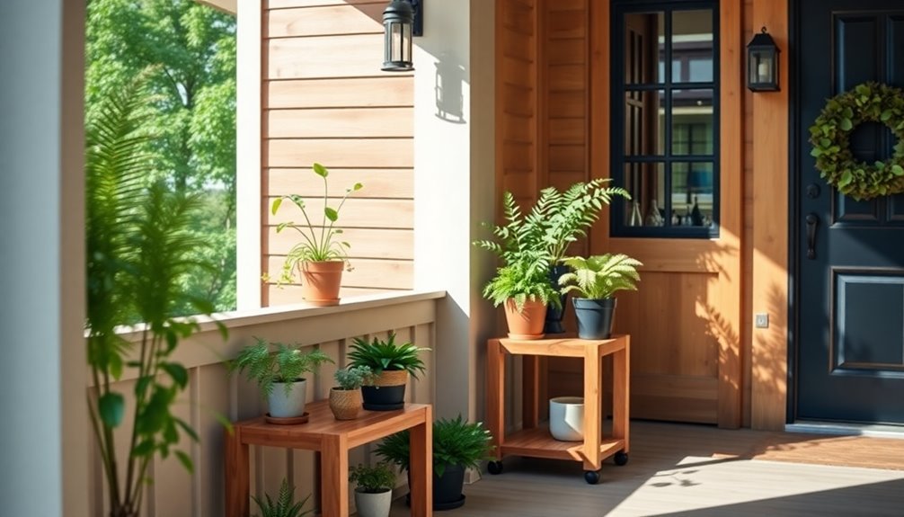 tiered wood plant stand