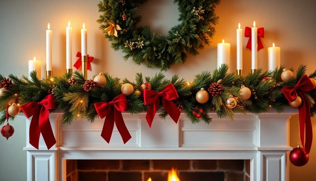 timeless christmas mantle decor