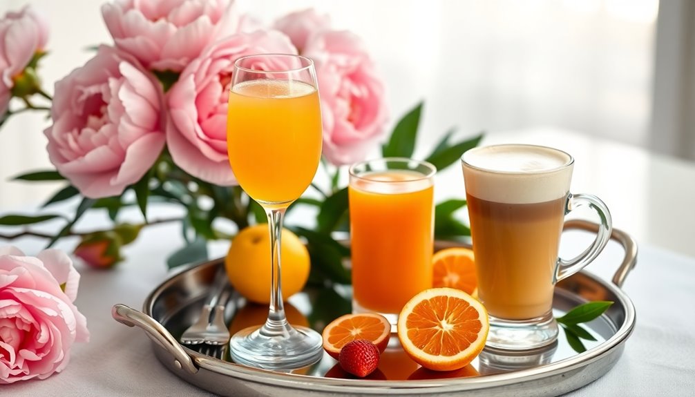 variety of breakfast beverages