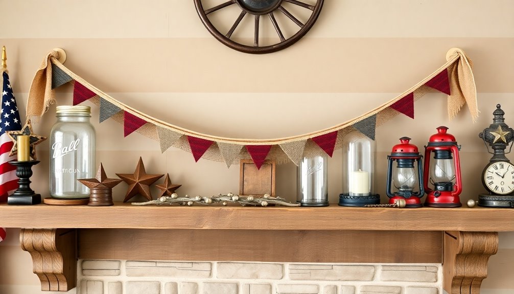 vintage rustic mantel decor