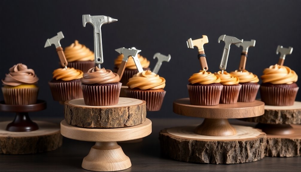 vintage tool themed cupcake picks