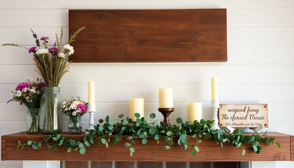 warm farmhouse mantle decor