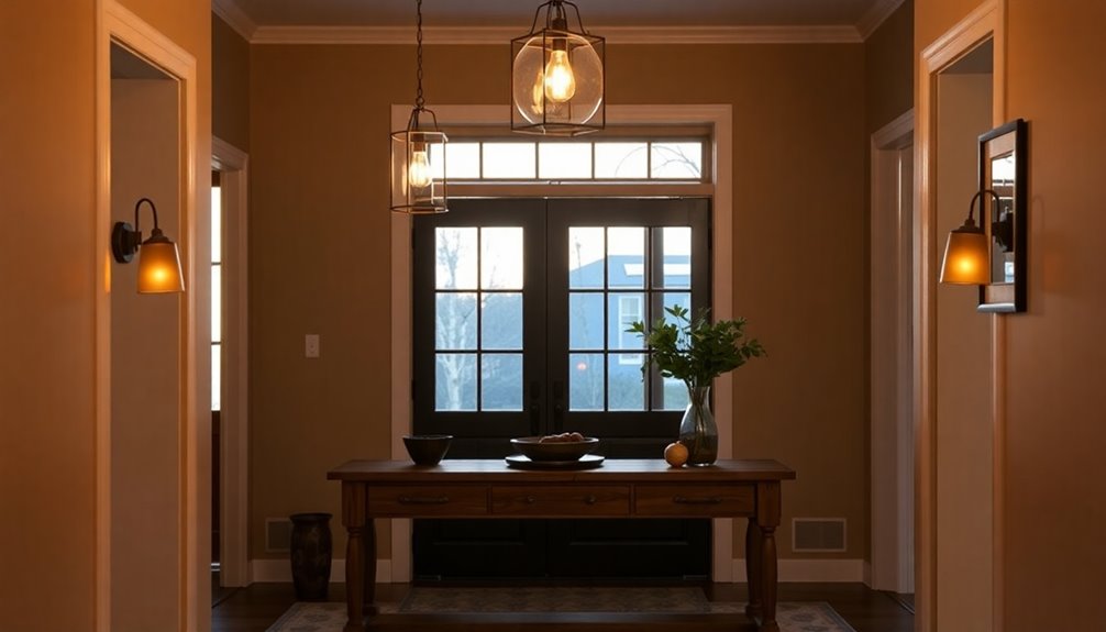 warm inviting entryway lighting