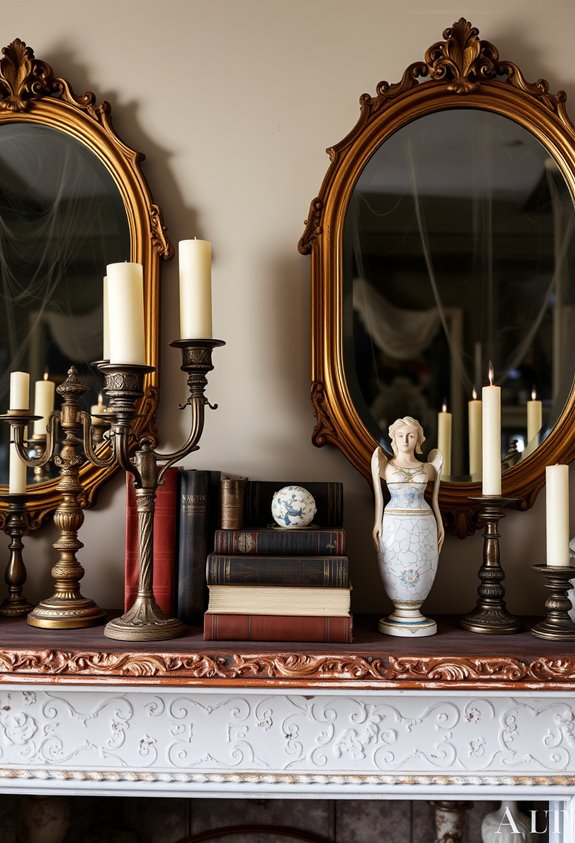 aged ornate gothic interior elements