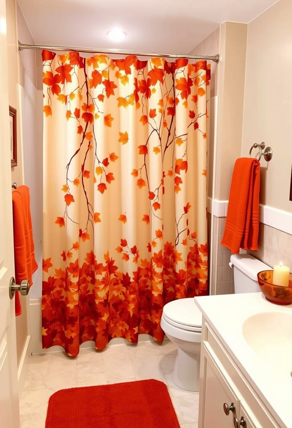 autumn themed coordinated bathroom swap
