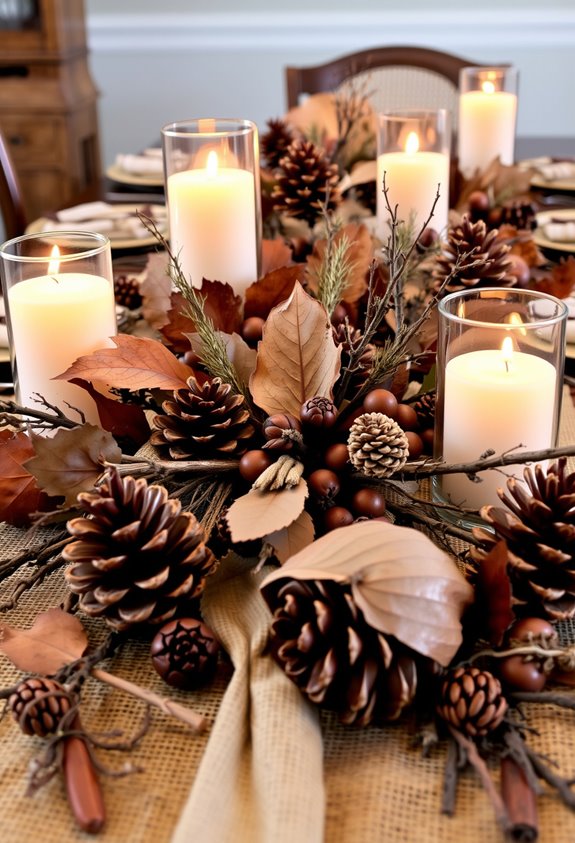 backyard foraged rustic thanksgiving centerpiece