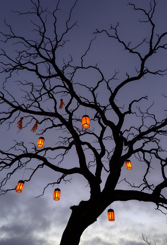 bare twisted branches for halloween