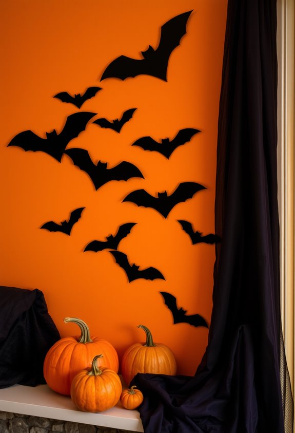 black cardstock bat silhouettes