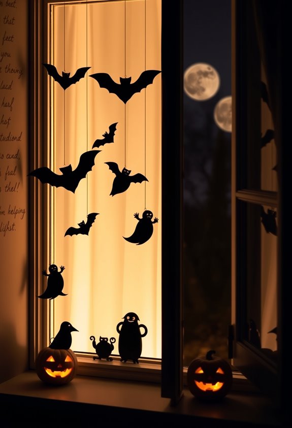 black poster board window silhouettes