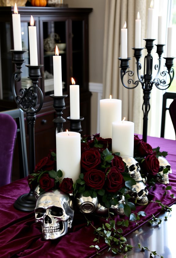 bold layered eerie table centerpiece
