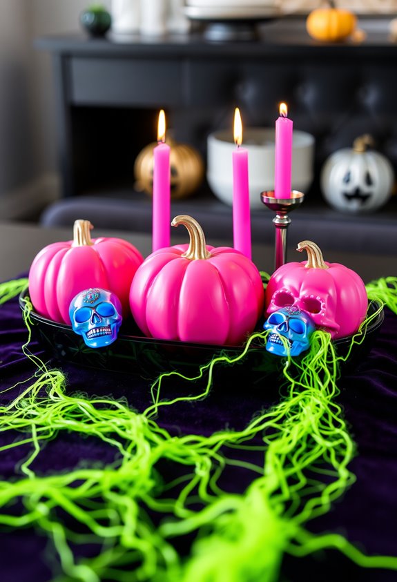 bold neon accents with grounding