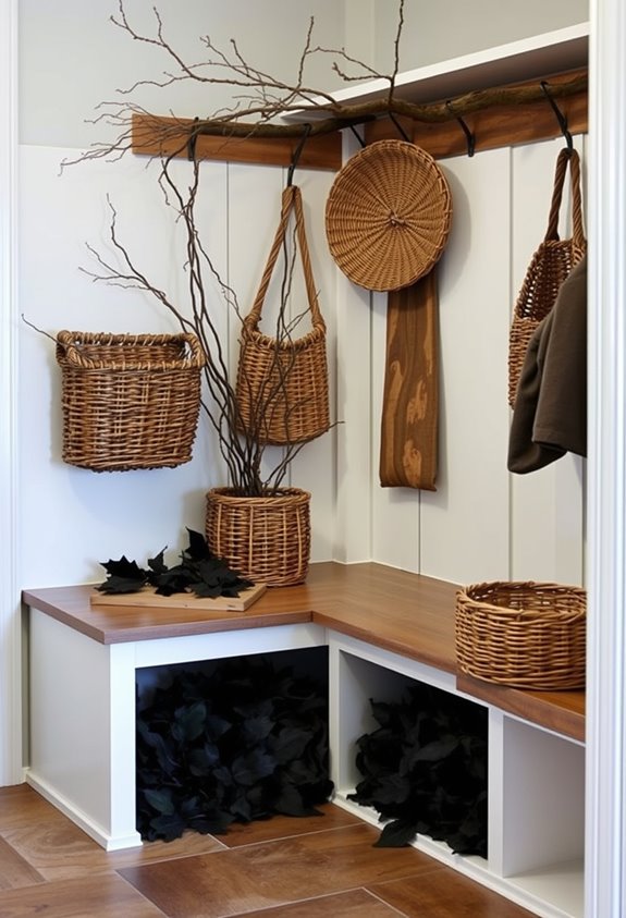 branches in baskets for texture