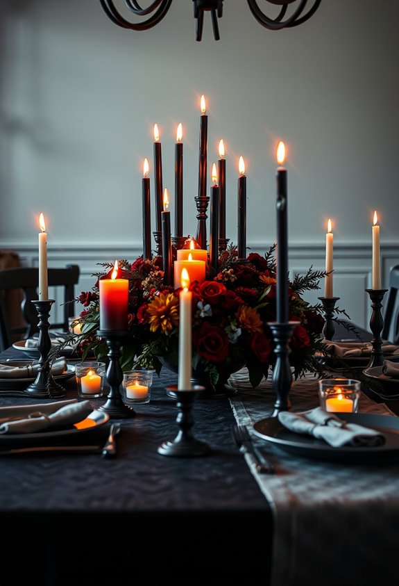 candlelit moody gothic table