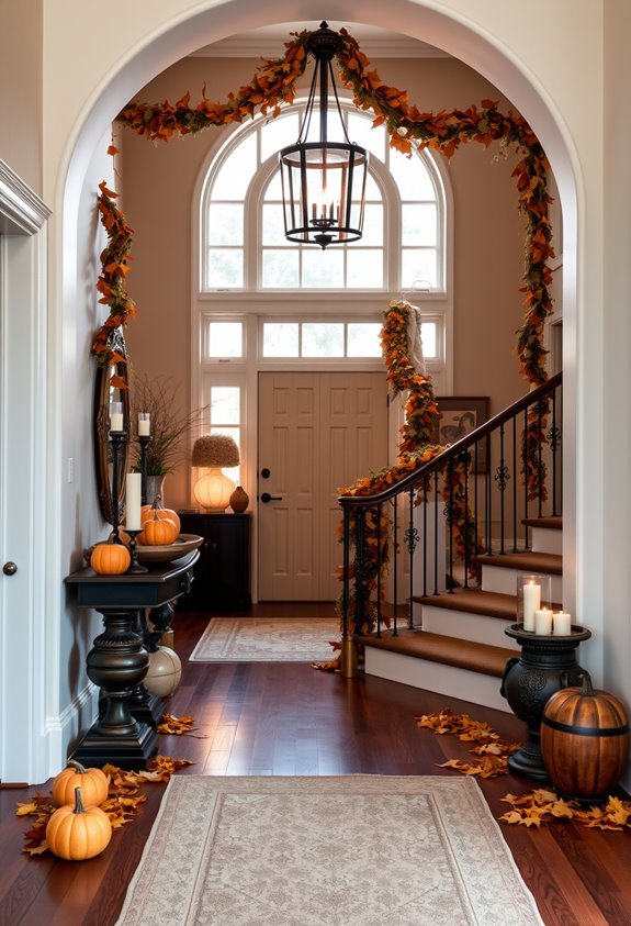 carry staircase decor into entryway