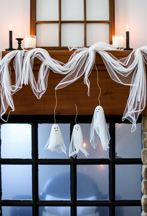 cheesecloth ghost mantel garland