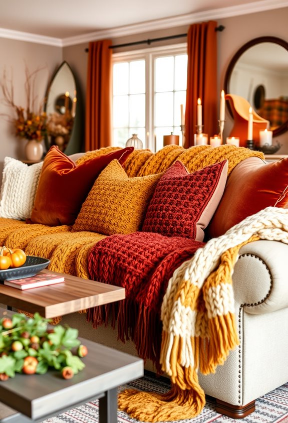 chunky knit velvet autumn textiles