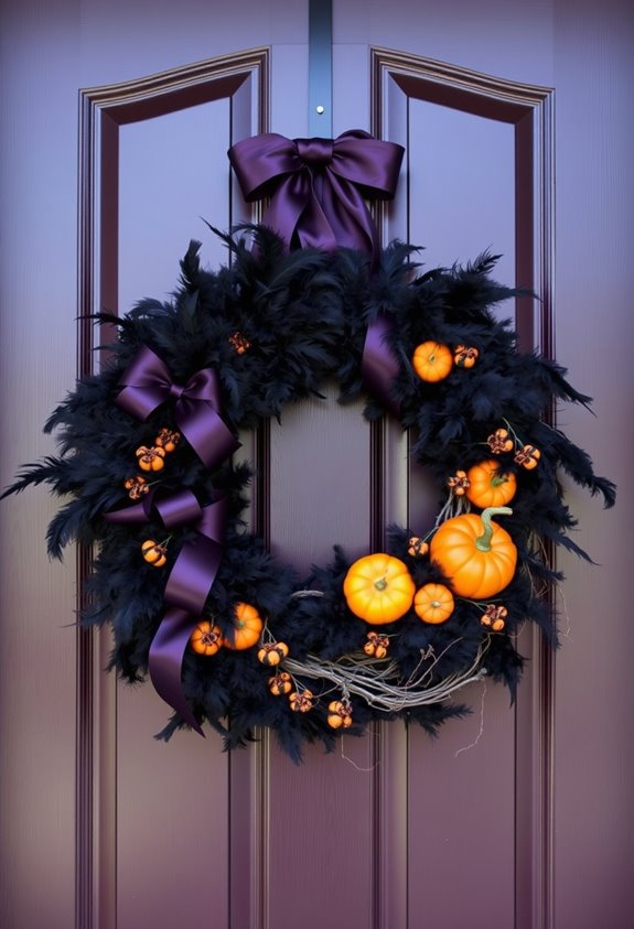classic orange black purple arrangement