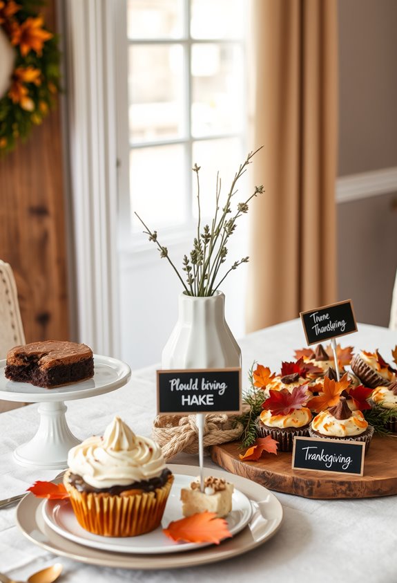 clear labeled dessert tent cards
