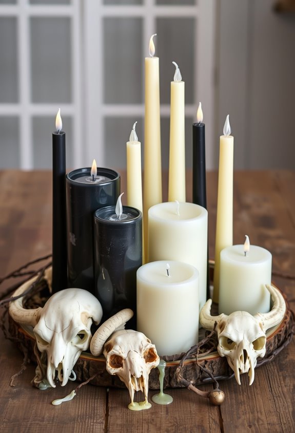 cluster candles with props