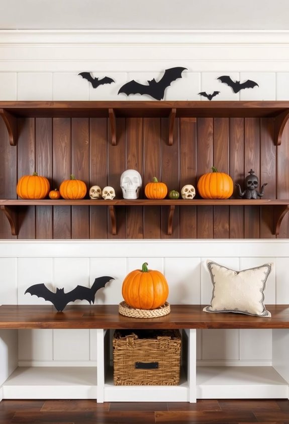 clustered pumpkins contained accents