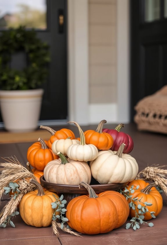 clustered pumpkins restrained autumn accents