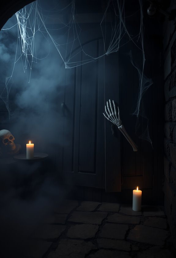 cobwebbed curtain eerie threshold decorations