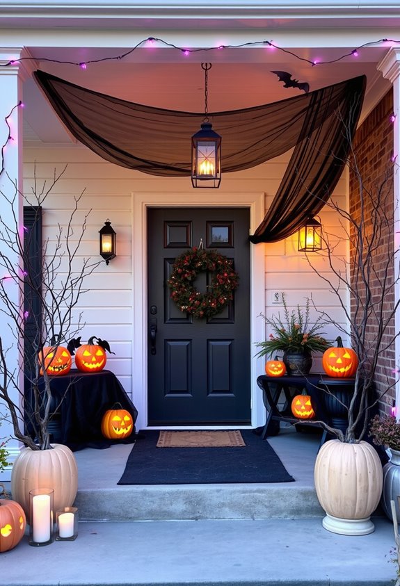 cohesive themed porch centerpiece